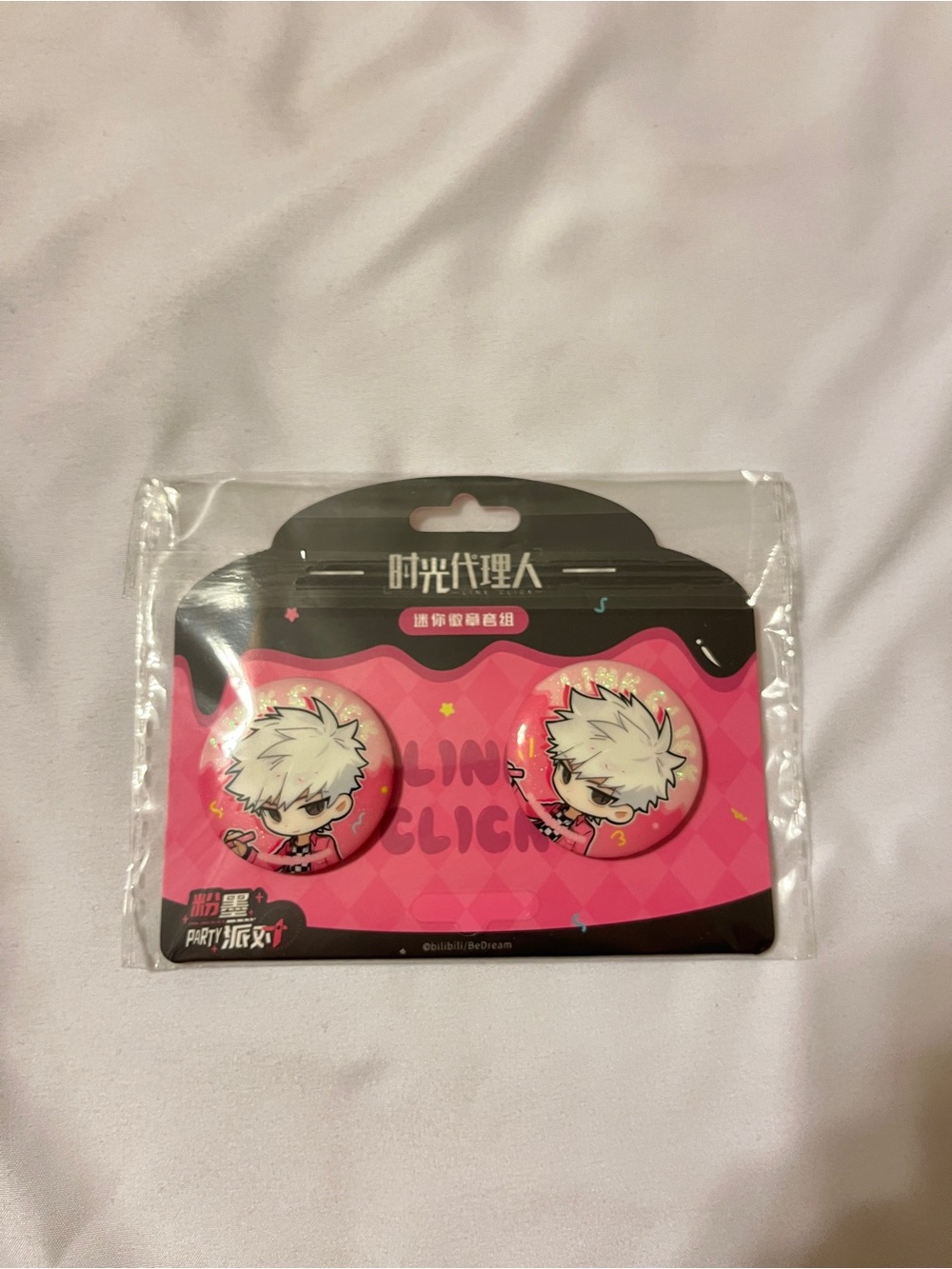 X11 Link Click Lu Guang Mini Badge Set Pink Tinplate PET 3cm